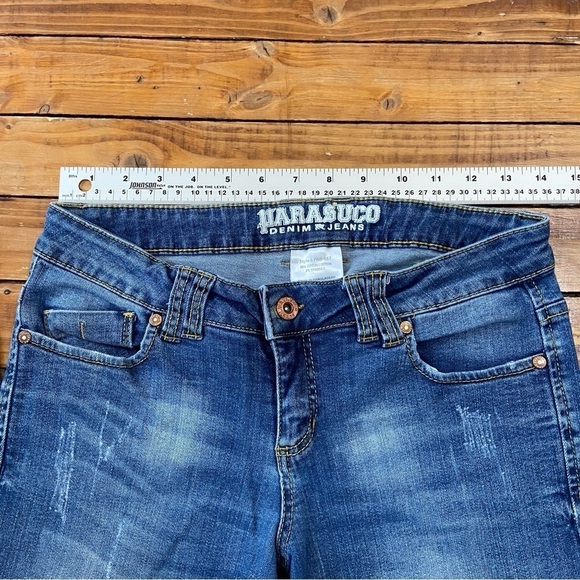 Parasuco jeans low rise lightly distressed straight skinny leg stretchy denim 28 - Picture 7 of 12